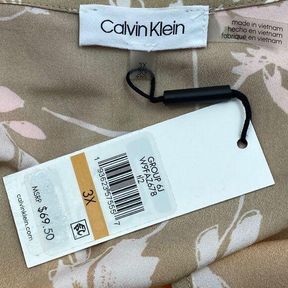Calvin Klein tropical ombre keyhole blouse 3X NWT - Picture 12 of 13